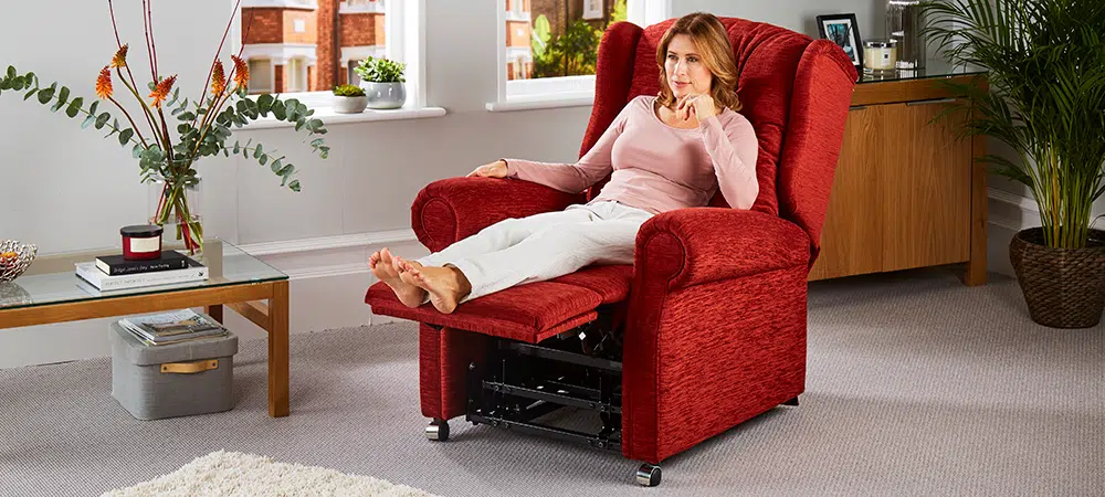 Three Pillow Dual Motor Fabric Riser Recliner